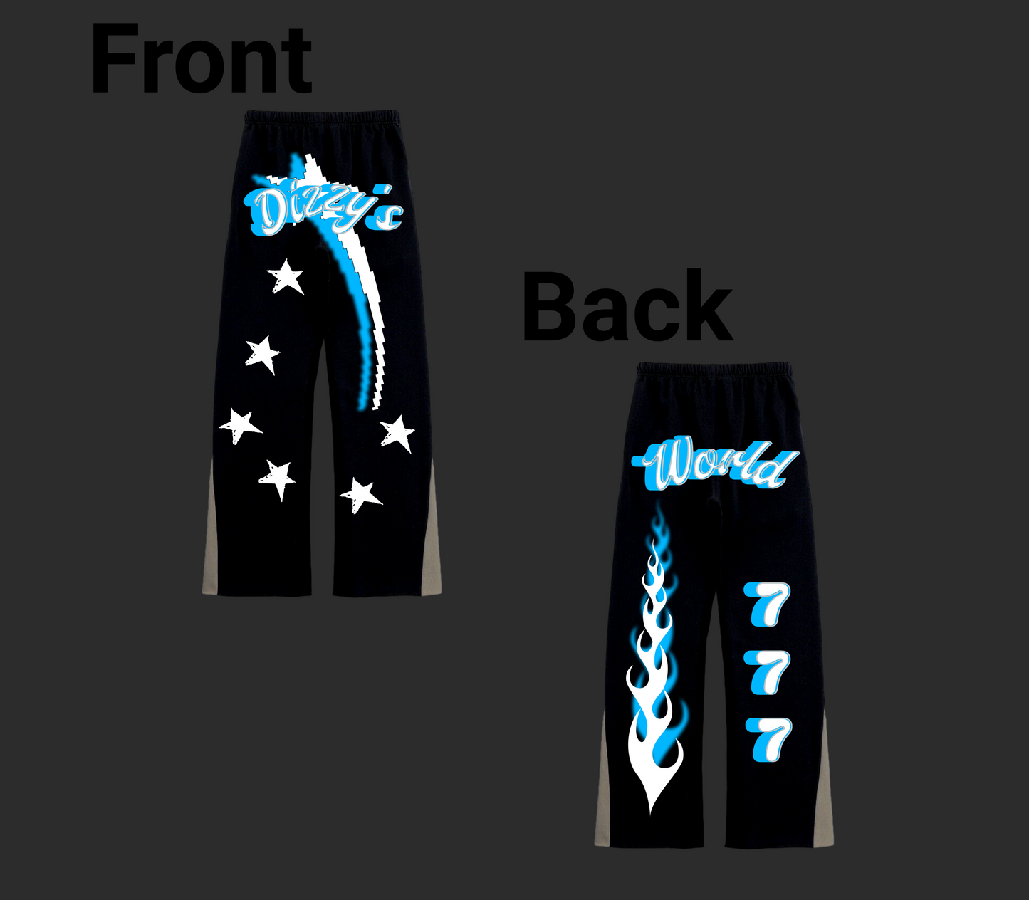 Flared "Dizzy'sWorld777" Sweats