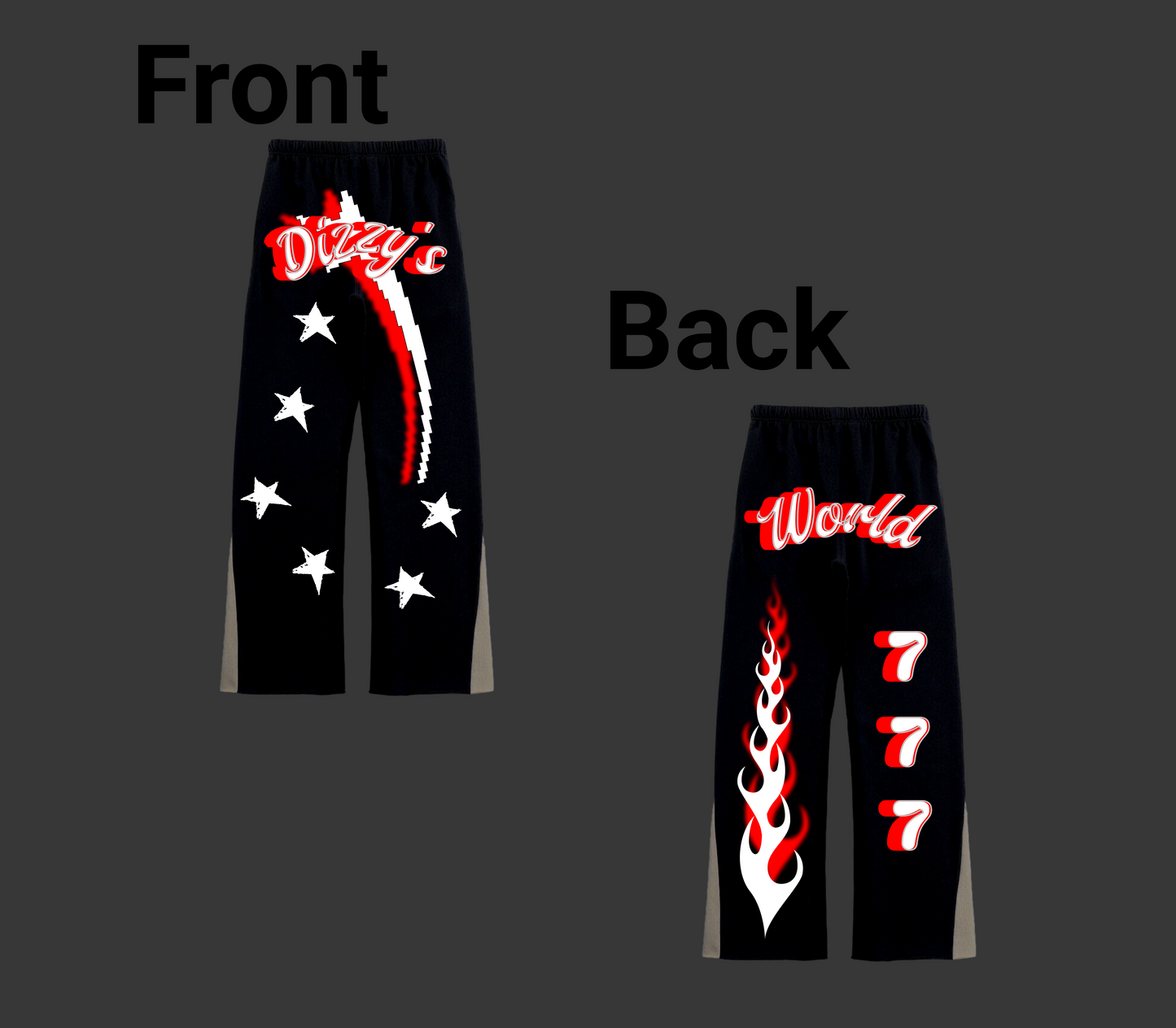 Flared "Dizzy'sWorld777" Sweats