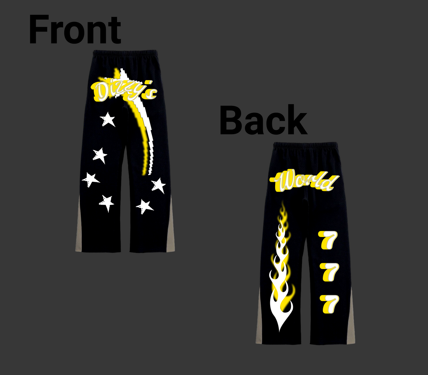 Flared "Dizzy'sWorld777" Sweats