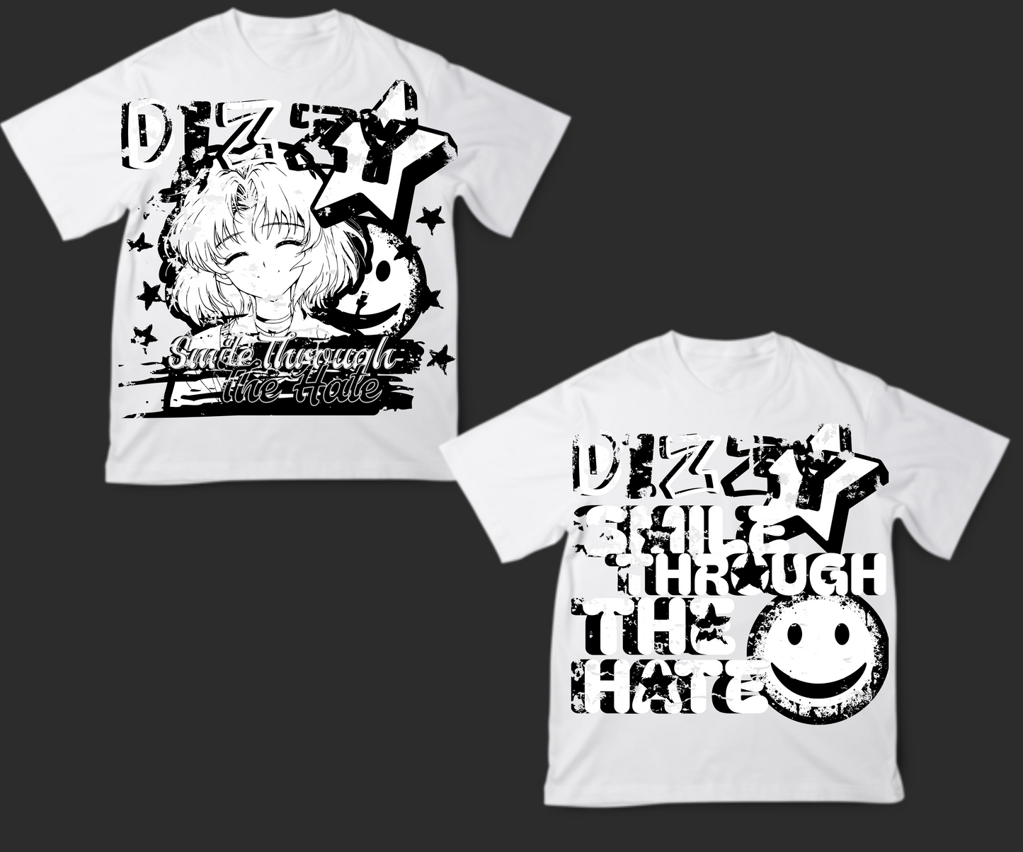 "Smile Through The Hate" Oversized Tees