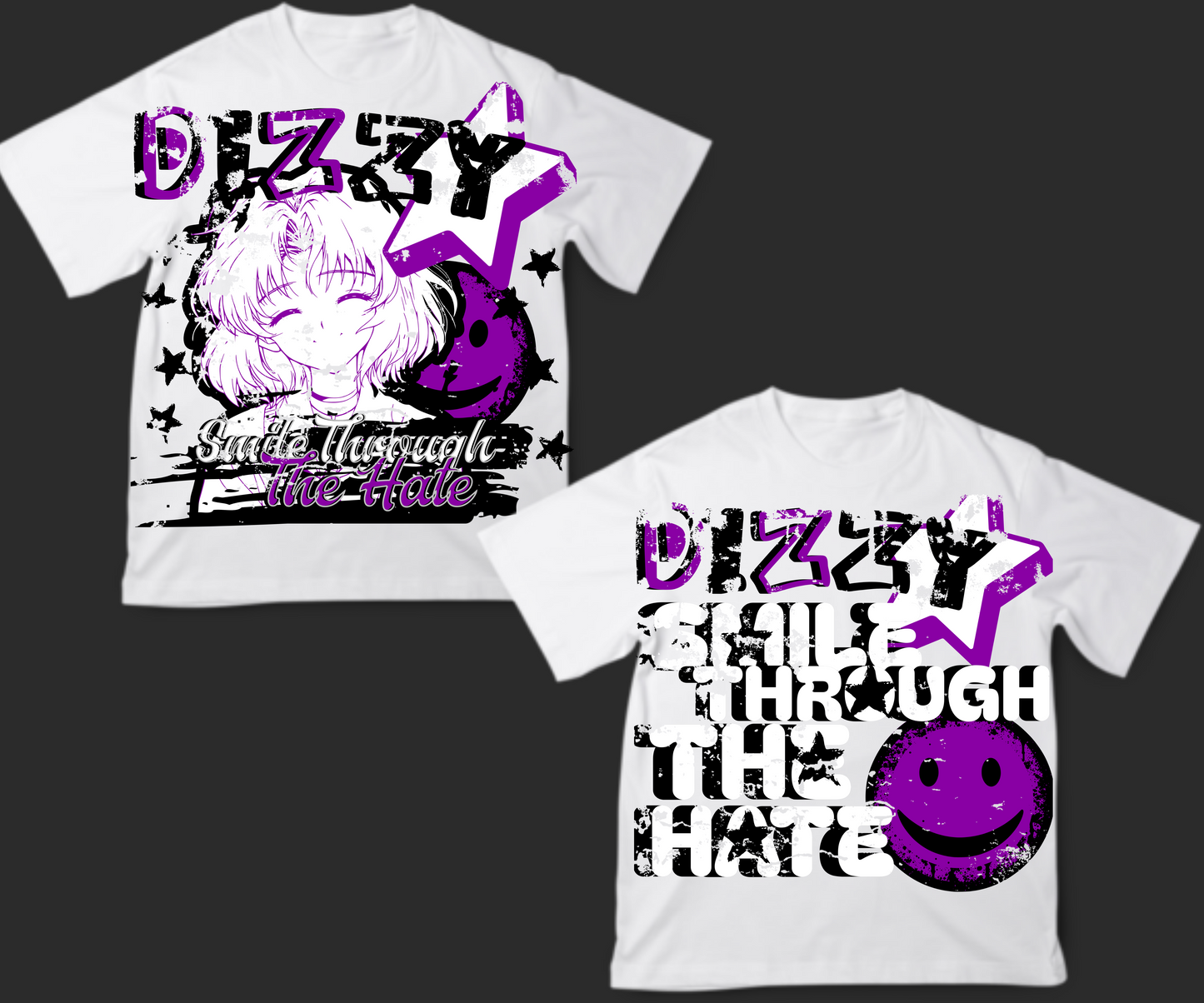 "Smile Through The Hate" Oversized Tees