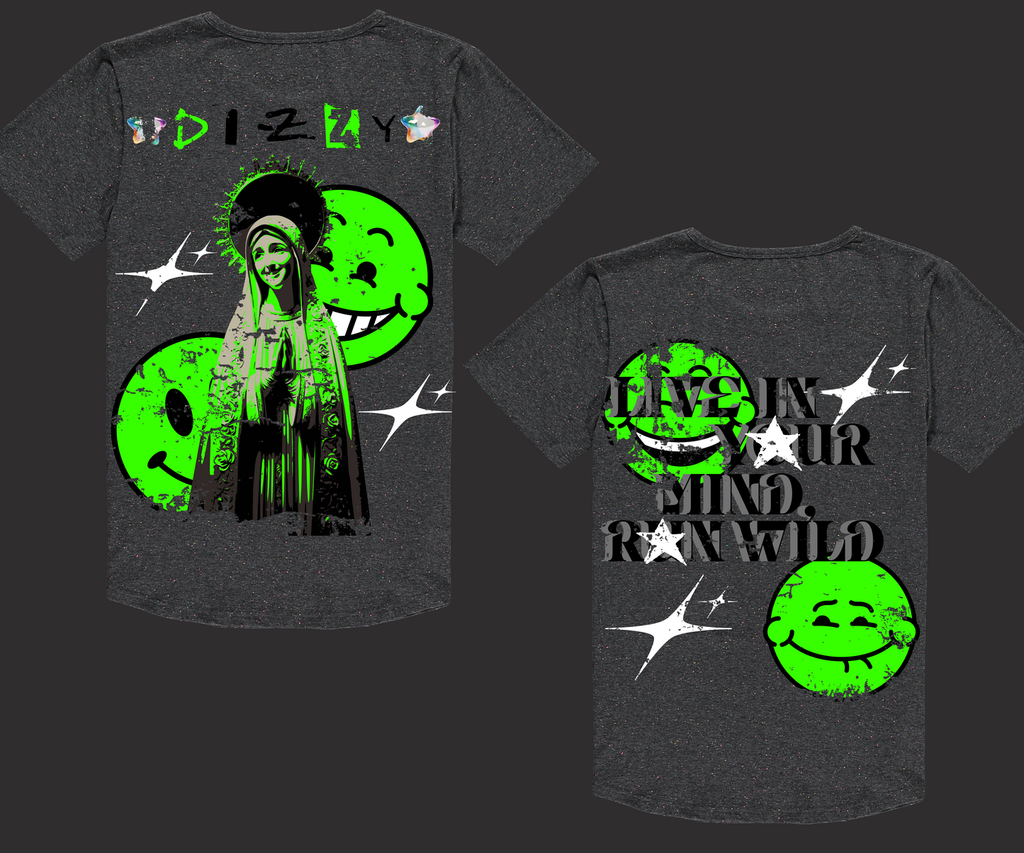 "Live In Your Mind, Run Wild" Oversized Tees