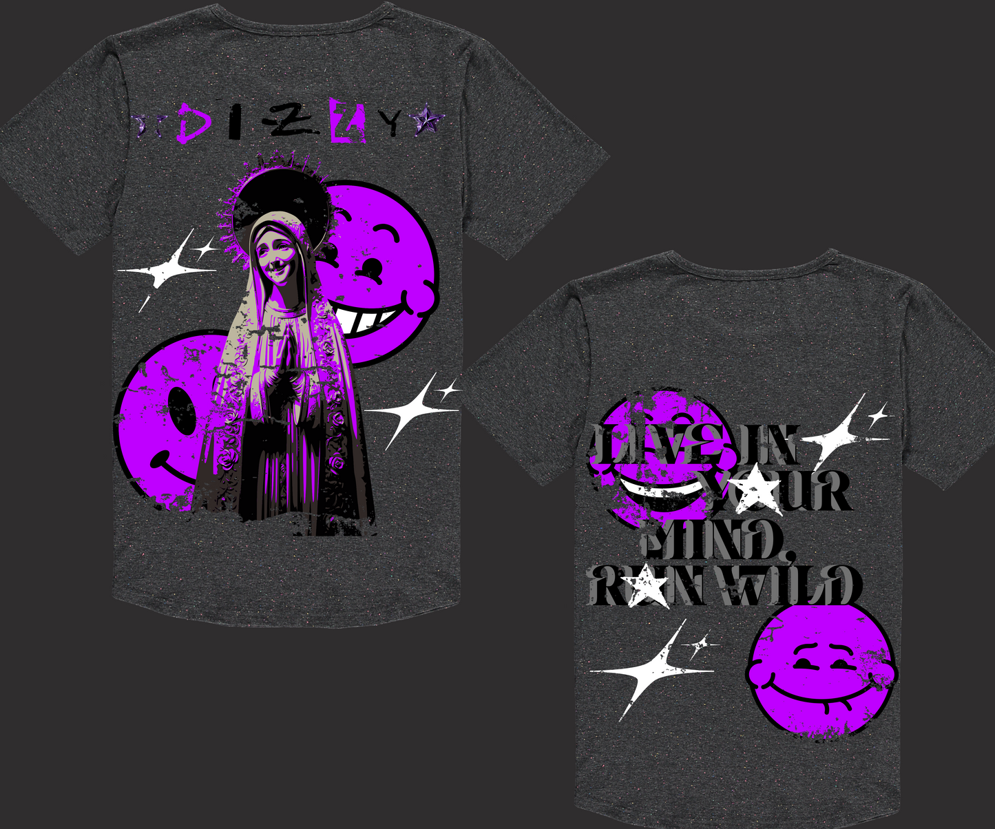 "Live In Your Mind, Run Wild" Oversized Tees