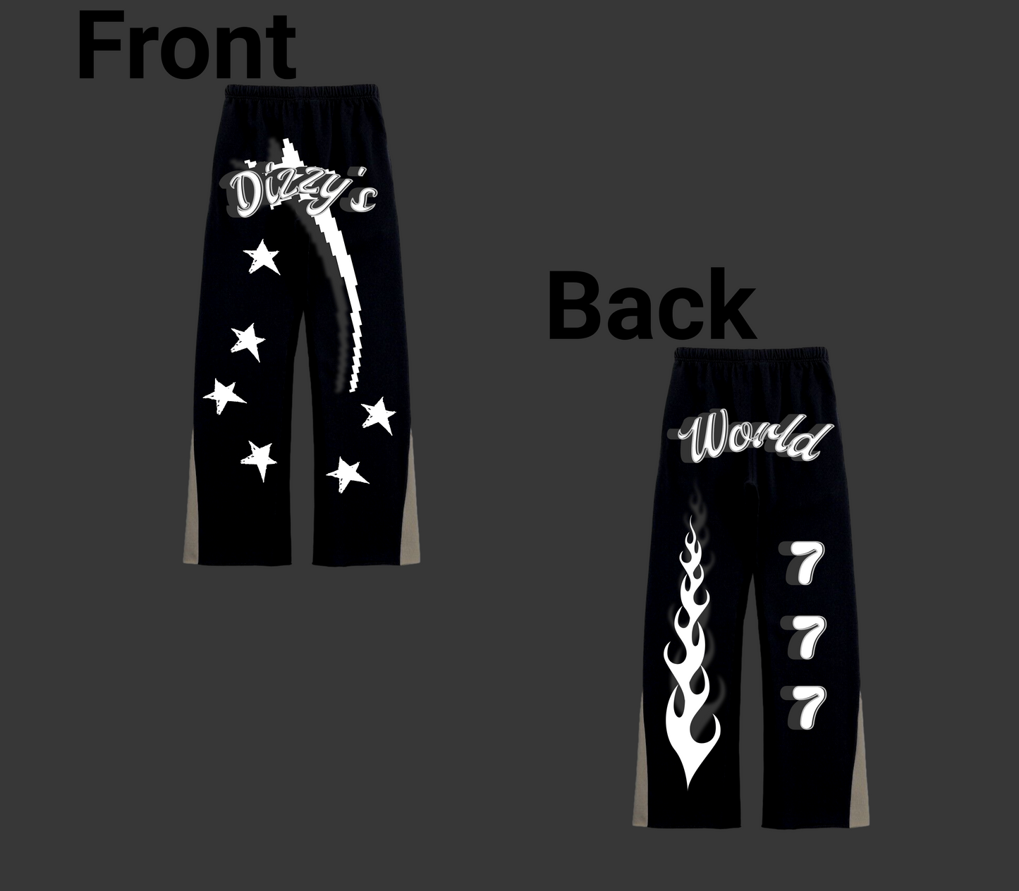 Flared "Dizzy'sWorld777" Sweats