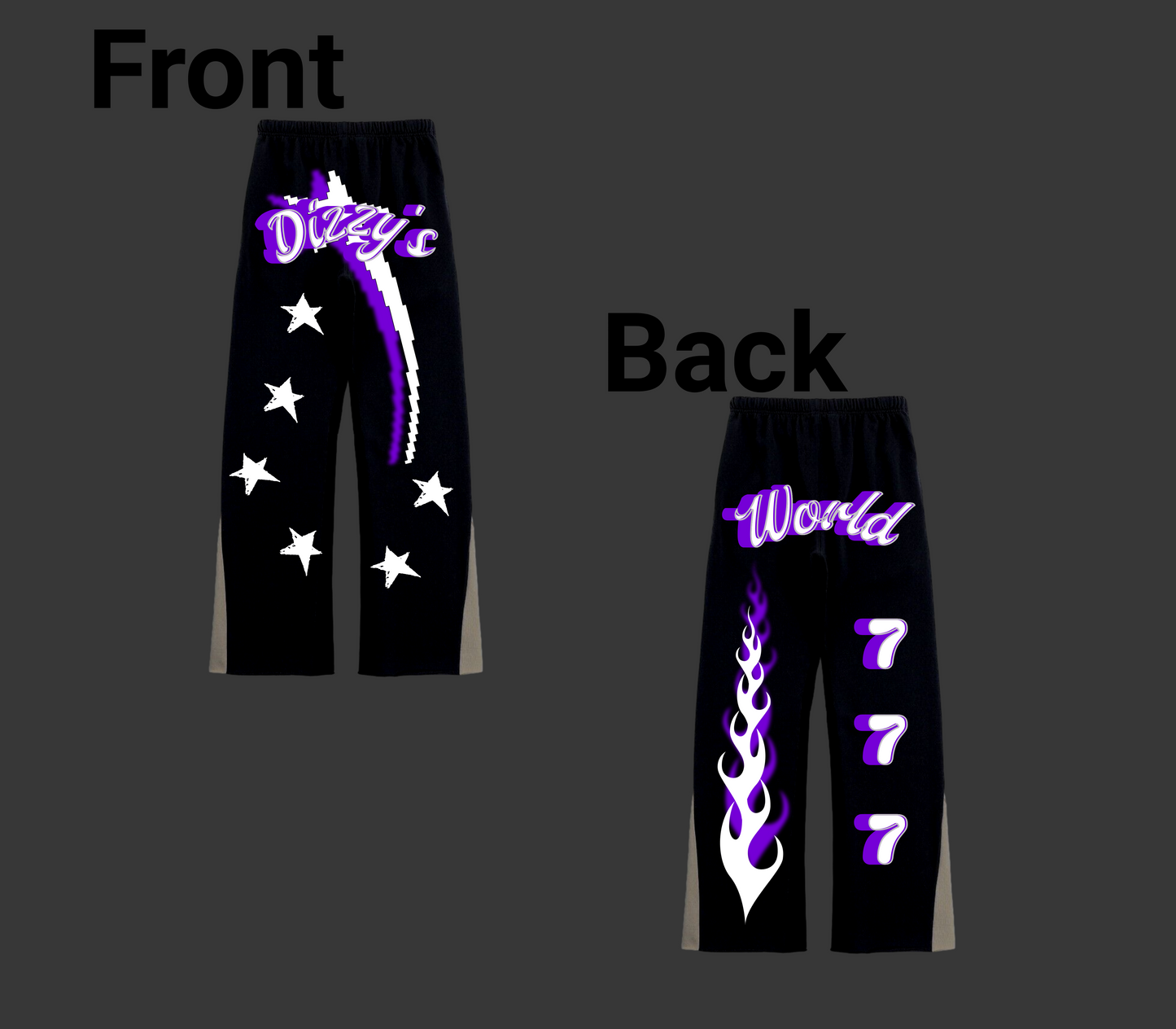 Flared "Dizzy'sWorld777" Sweats