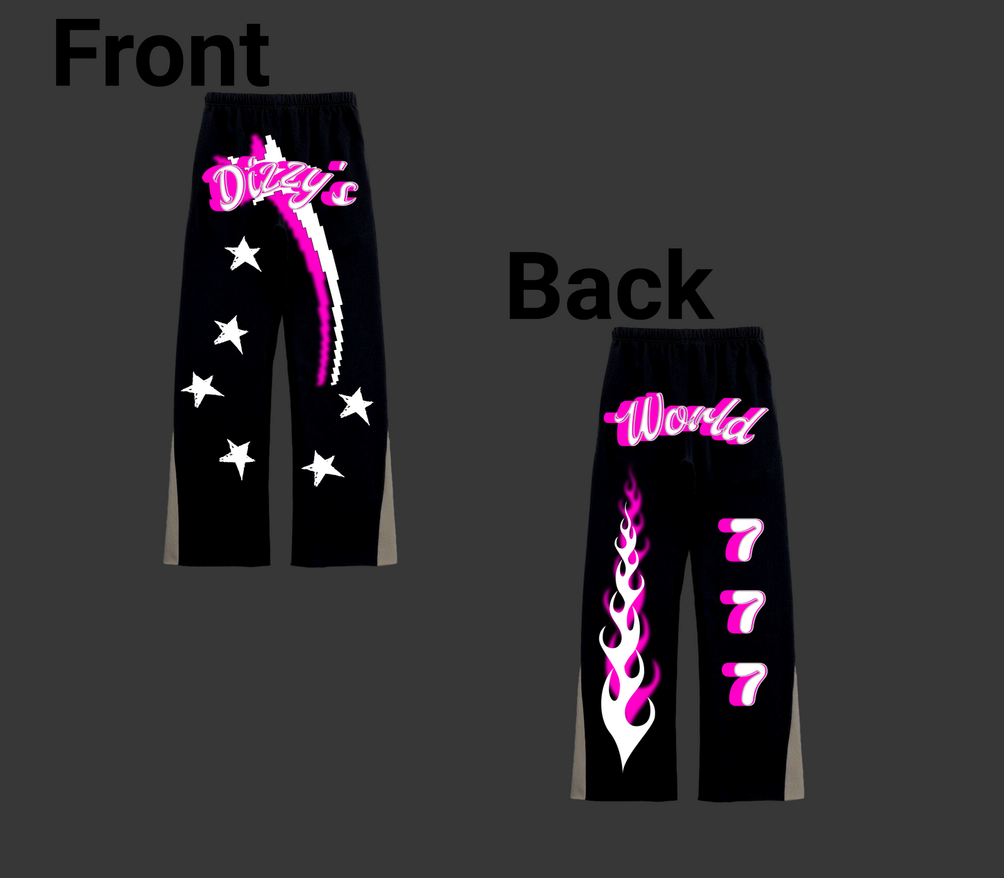 Flared "Dizzy'sWorld777" Sweats