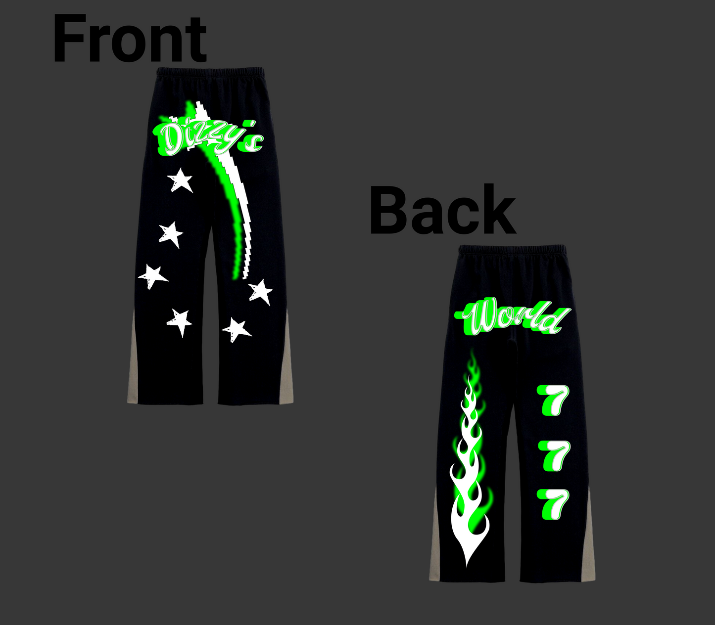 Flared "Dizzy'sWorld777" Sweats