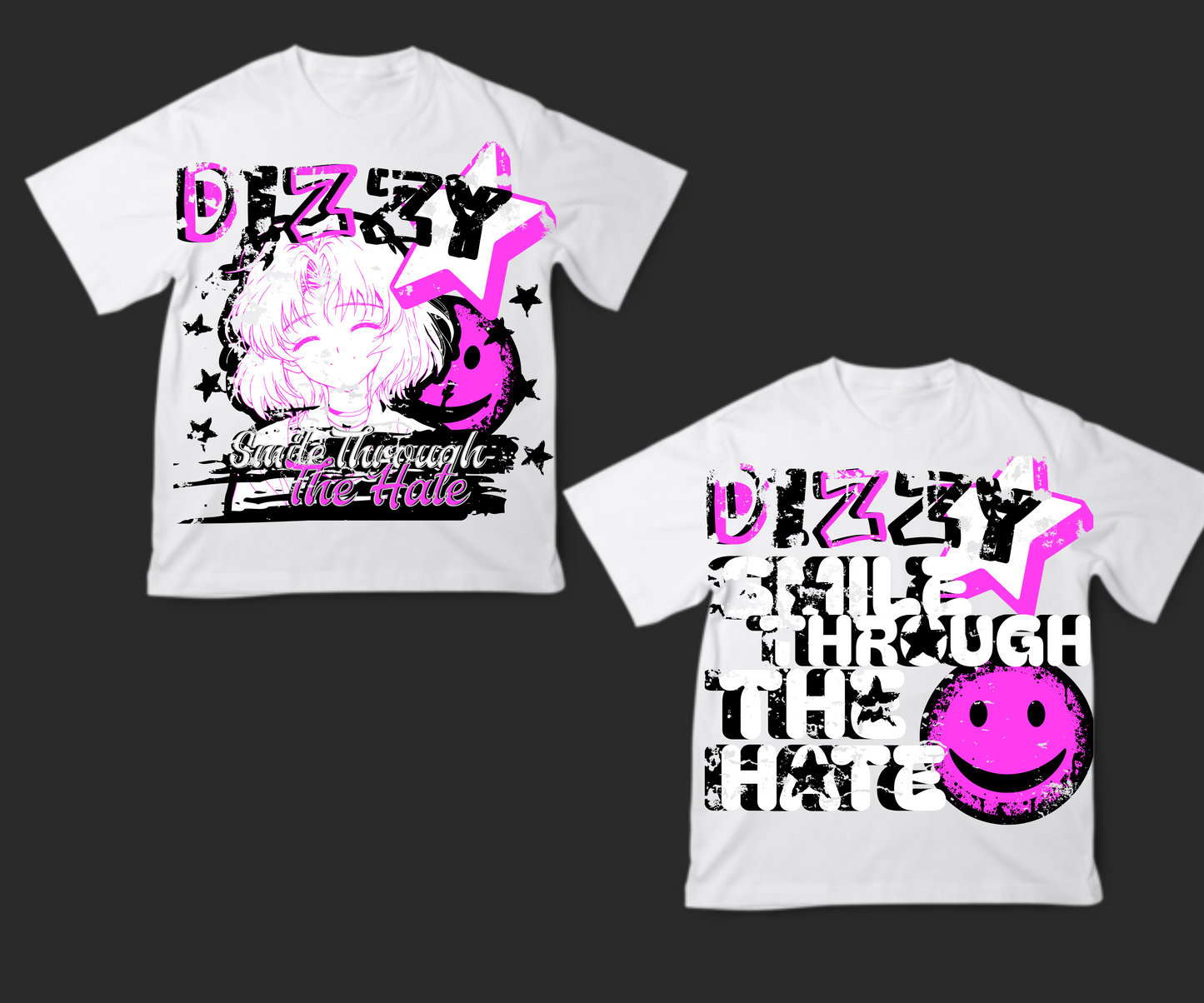 "Smile Through The Hate" Oversized Tees
