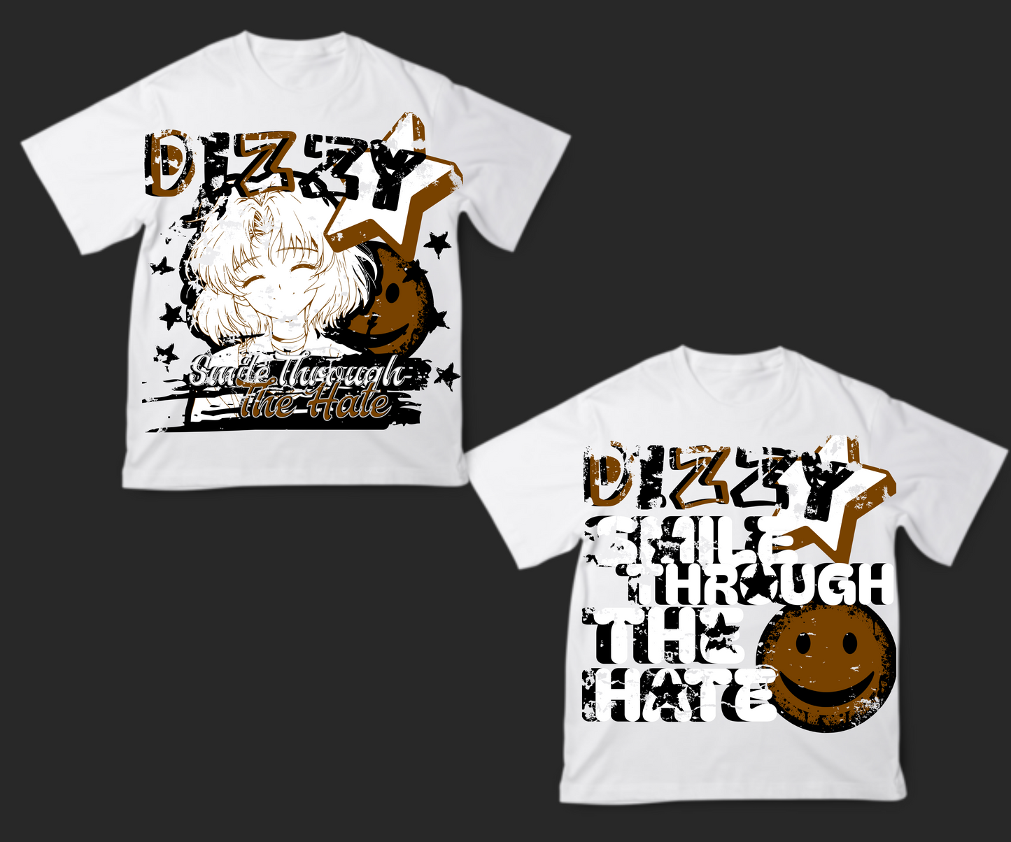 "Smile Through The Hate" Oversized Tees