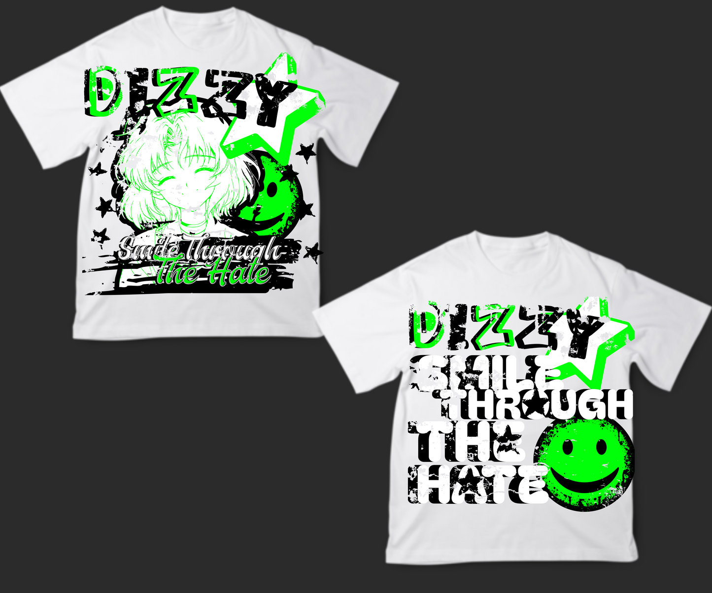 "Smile Through The Hate" Oversized Tees