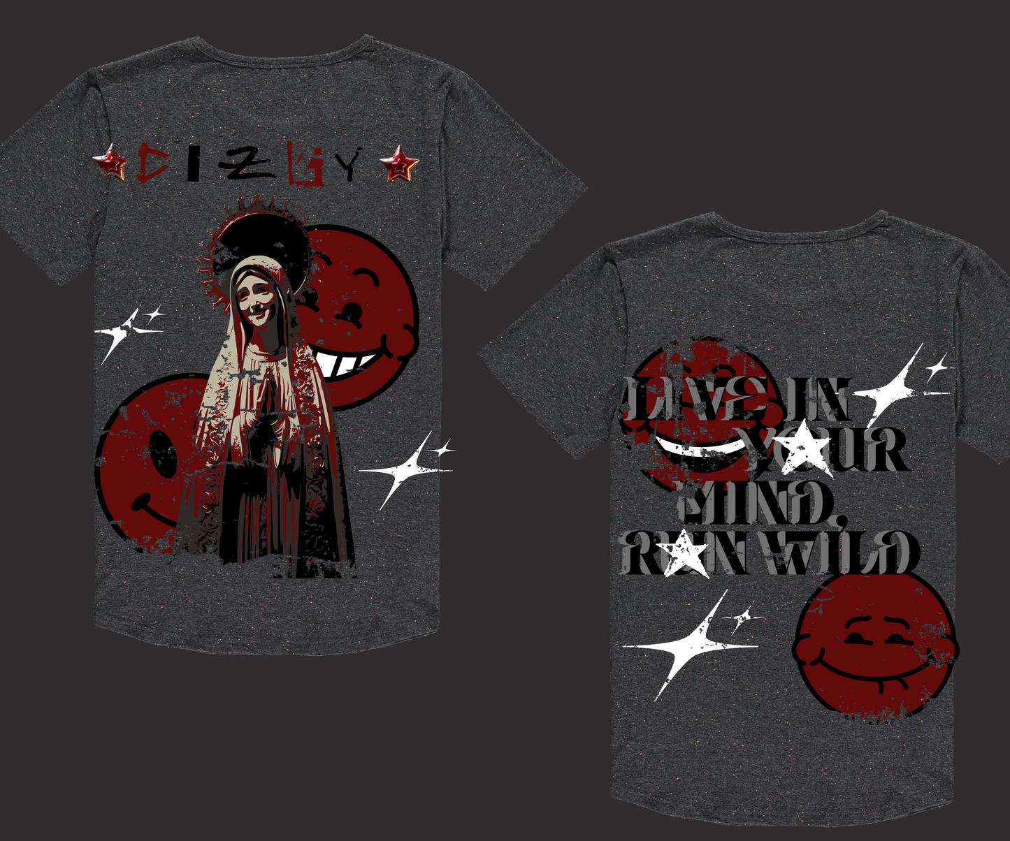 "Live In Your Mind, Run Wild" Oversized Tees