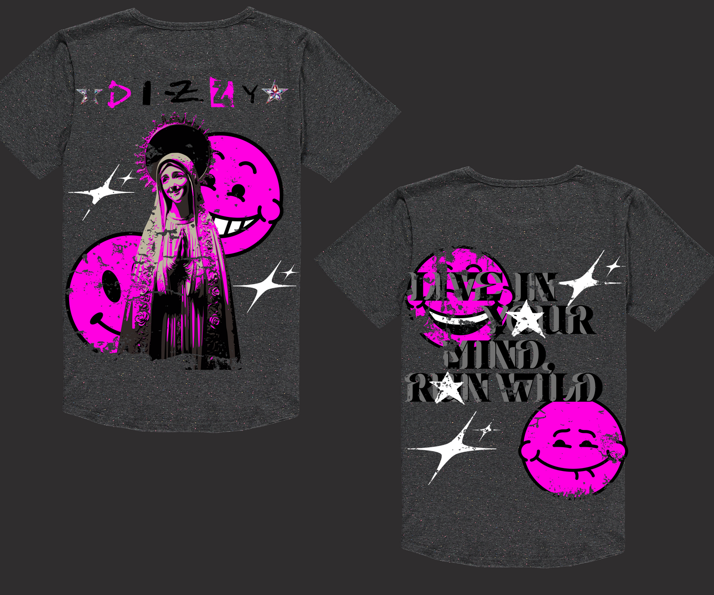 "Live In Your Mind, Run Wild" Oversized Tees